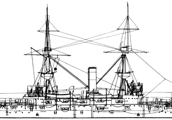 Боевой корабль HMS Royal Sovereign 1905 [Battleship] - чертежи, габариты, рисунки